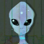 Green martian with PVC pipe voice changer