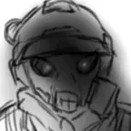 Trepang-themed gas mask filter voice changer