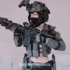 Female with Helmet on voice changer